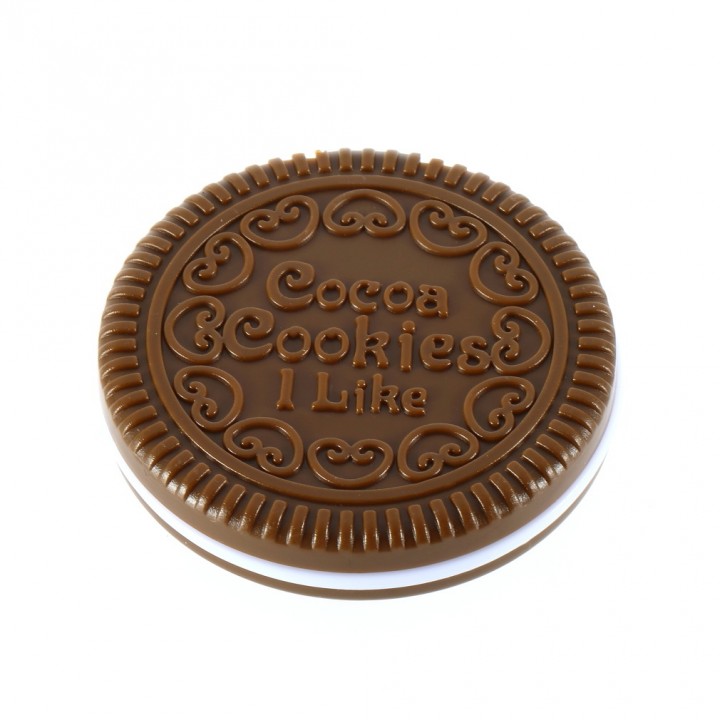 Cute Girl Chocolate Cookie Shape Design Cosmetic Mirror Makeup Chocolate Comb