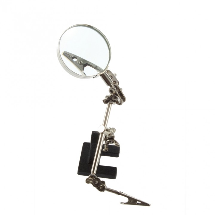 Professional Third Hand Soldering Iron Stand Jewelry Helping Magnifying Tool