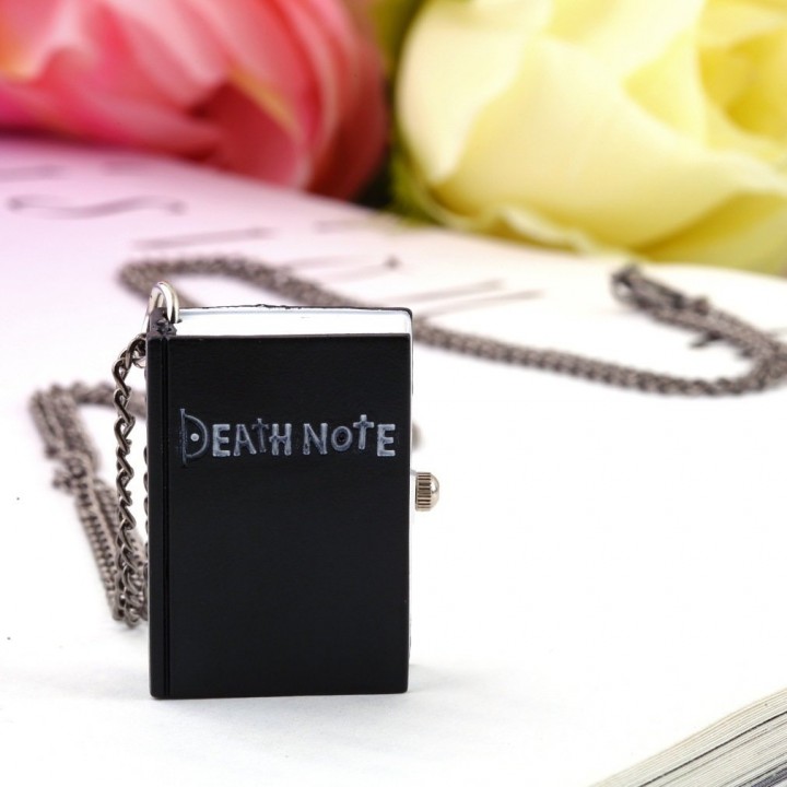 Vintage Unique Death Note Book Quartz Pocket Watch Pendant Necklace Gift