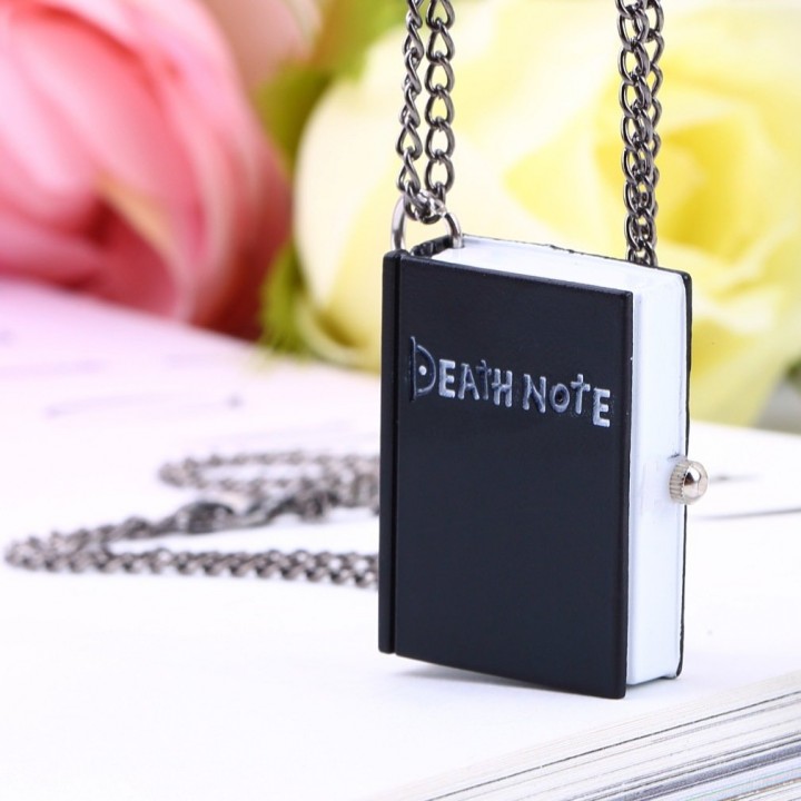Vintage Unique Death Note Book Quartz Pocket Watch Pendant Necklace Gift