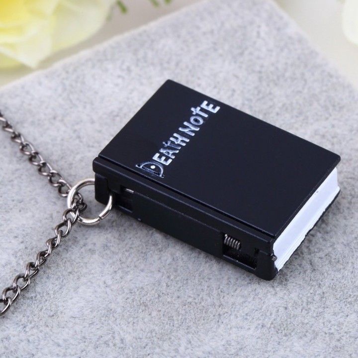 Vintage Unique Death Note Book Quartz Pocket Watch Pendant Necklace Gift