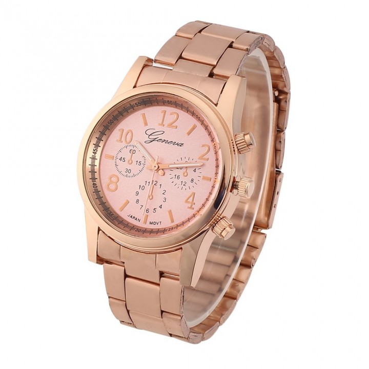 Women Girl Unisex Exquisite Charm Geneva Stainless Steel Quartz Wrist Watch