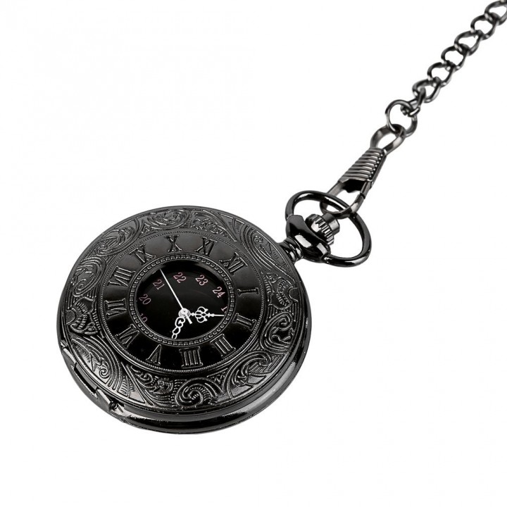 Unisex Steampunk Luxury Vintage Chain Quartz Pocket Watch Roman Pattern