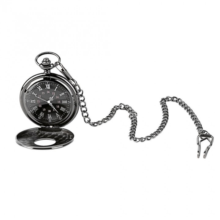 Unisex Steampunk Luxury Vintage Chain Quartz Pocket Watch Roman Pattern