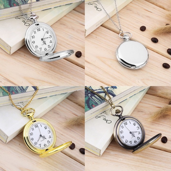New Retro Vintage Antique Quartz Necklace Pendant Pocket Watch 3 Colors