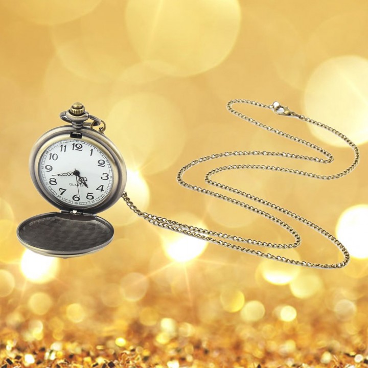 New Retro Vintage Antique Quartz Necklace Pendant Pocket Watch 3 Colors