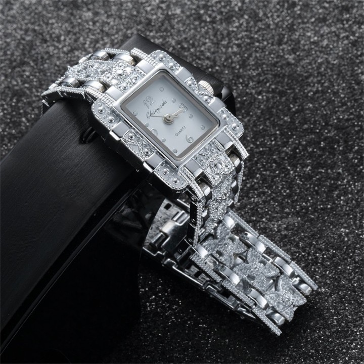 Women Quartz Clock Fashion Bracelet Watch Luxury Square Ladies Wristwatch