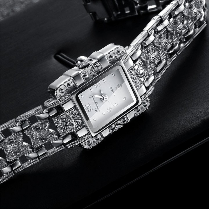Women Quartz Clock Fashion Bracelet Watch Luxury Square Ladies Wristwatch
