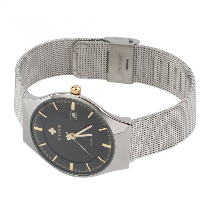 WWOOR Super Thin Simple Quartz Watches Casual Waterproof Quartz Watch