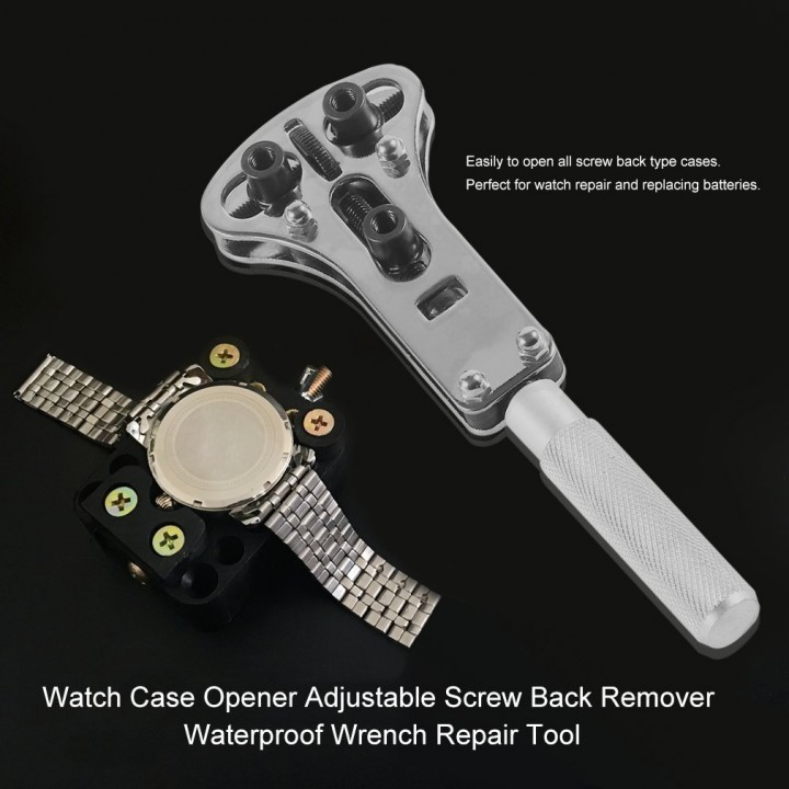 Watch Case Opener Adjustable Screw Back Remover Waterproof Wrench Repair Tool