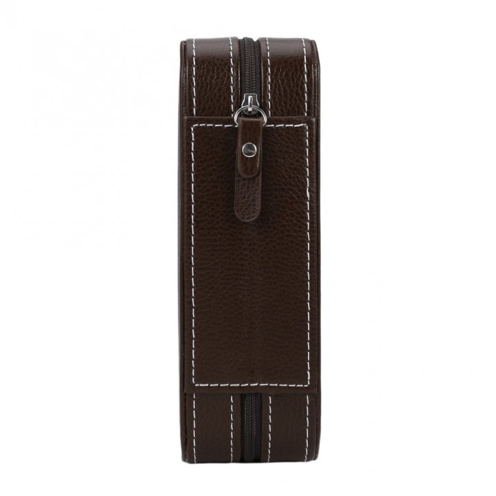 4 Slots Leather Jewelry Watch Collection Bag Storage Organizer With Zipper