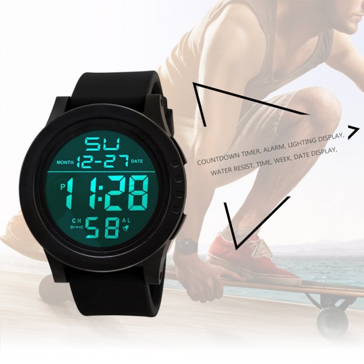2001 Unisex LED Digital Sport Watch 30m Waterproof Multifunctional