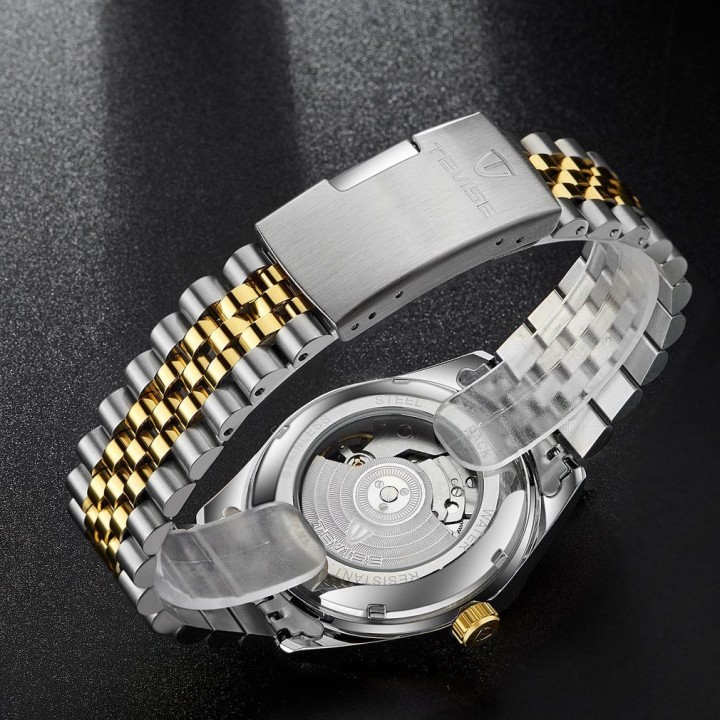 TEVISE 629-001 Business Style Men Automatic Mechanical Calendar Wristwatch