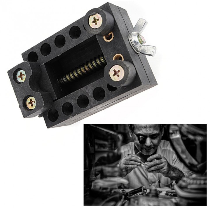 Portable Black Watch Back Case Holder Anti-scratch Watch Repairing Base