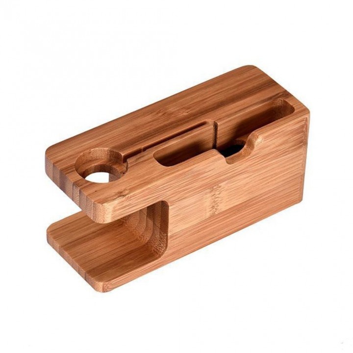 2-in-1 Charging Stand Watch Phone Charger Wooden Holder For iWatch For iPhone