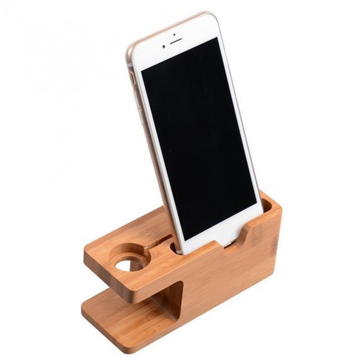 2-in-1 Charging Stand Watch Phone Charger Wooden Holder For iWatch For iPhone