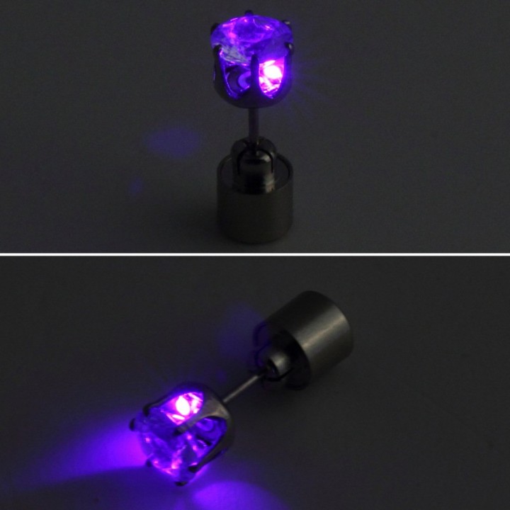 1 Pair Light Up LED Bling Earrings ear Studs Dance Party Accessories Blinking