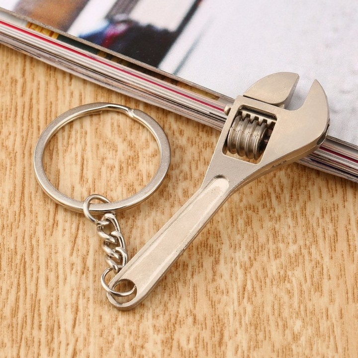 Mini Metal Adjustable Creative Tool Wrench Spanner Key Chain Ring Keyring