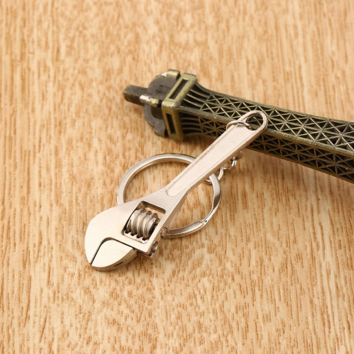 Mini Metal Adjustable Creative Tool Wrench Spanner Key Chain Ring Keyring