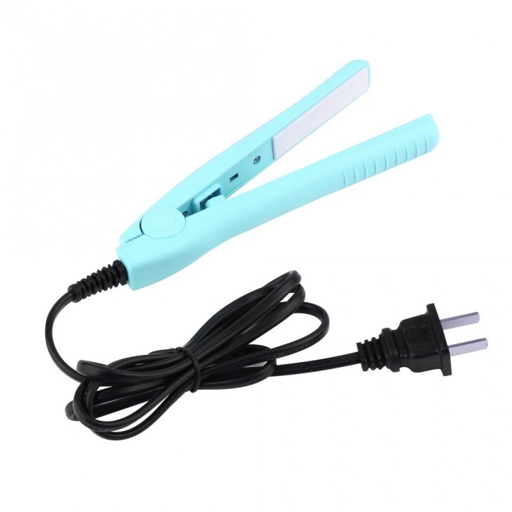 Mini Portable Electric Splint Flat Iron Ceramic Hair Curler &amp; Straightener US 220V