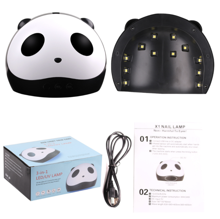 36W Nail Lamp Panda Pattern LED/UV Nail Lamp Gel Polish Dryer Nail Dryer