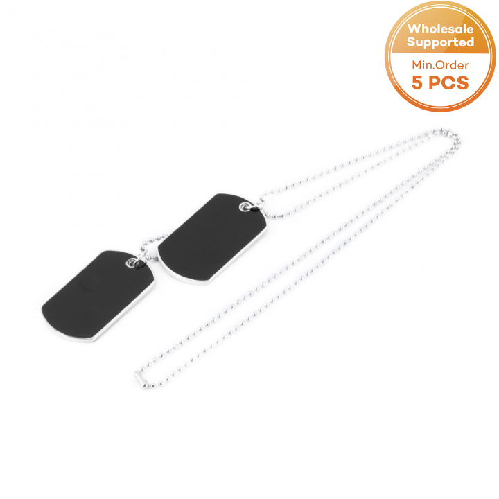 Wholesale399Army Military Style Black 2 Dog Tags Chain Double Beauty Mens Pendant Necklace