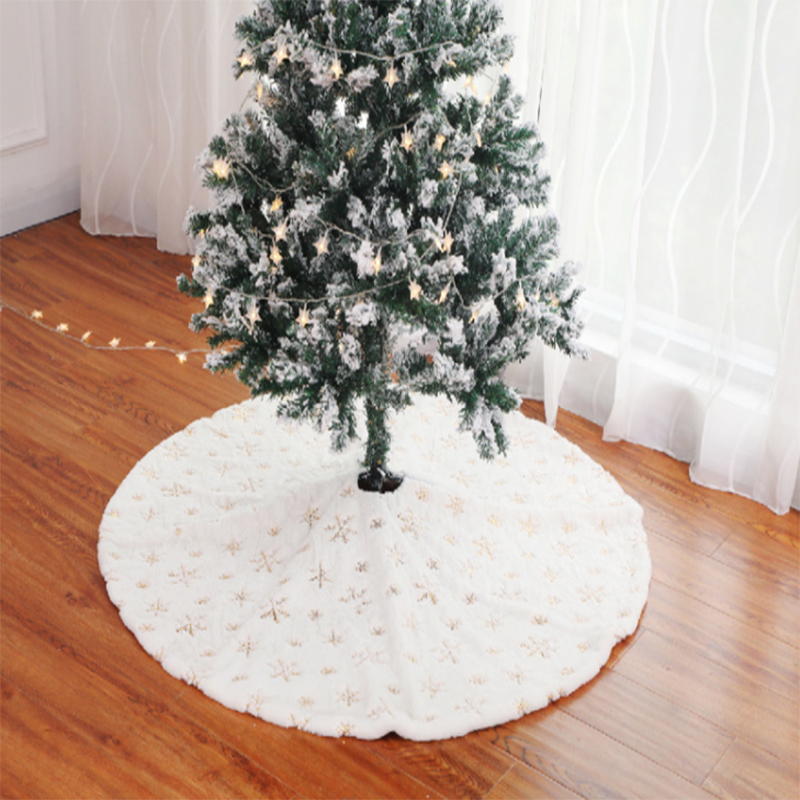 White Tree Skirt high grade Plush beads embroidered Christmas tree group Christmas tree decorations