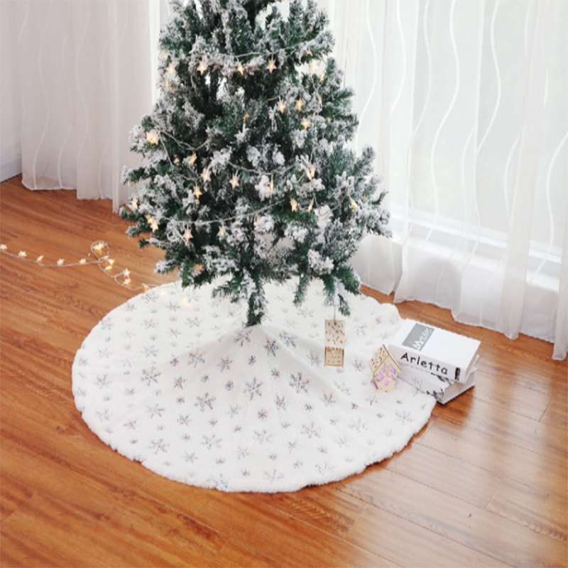 White Tree Skirt high grade Plush beads embroidered Christmas tree group Christmas tree decorations