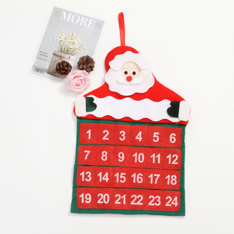 Christmas calendar non woven velvet gilded old man Calendar Christmas decorations