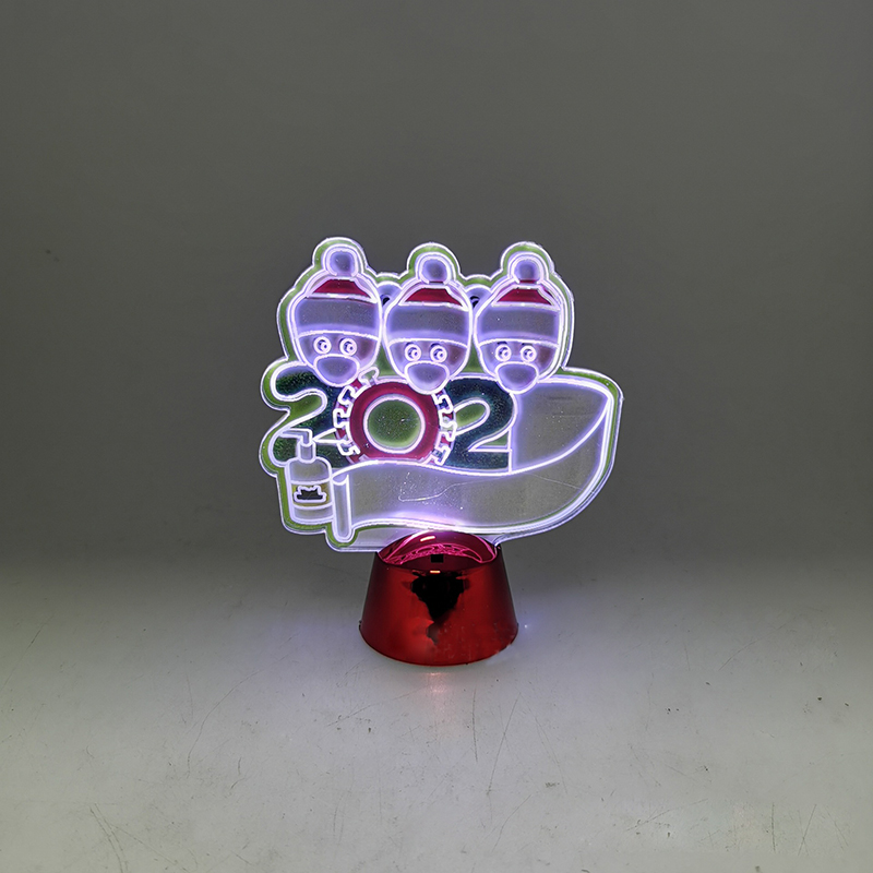 3D Nightlight Christmas Ornament luminous Christmas pendant Decoration Christmas survivor Pendant