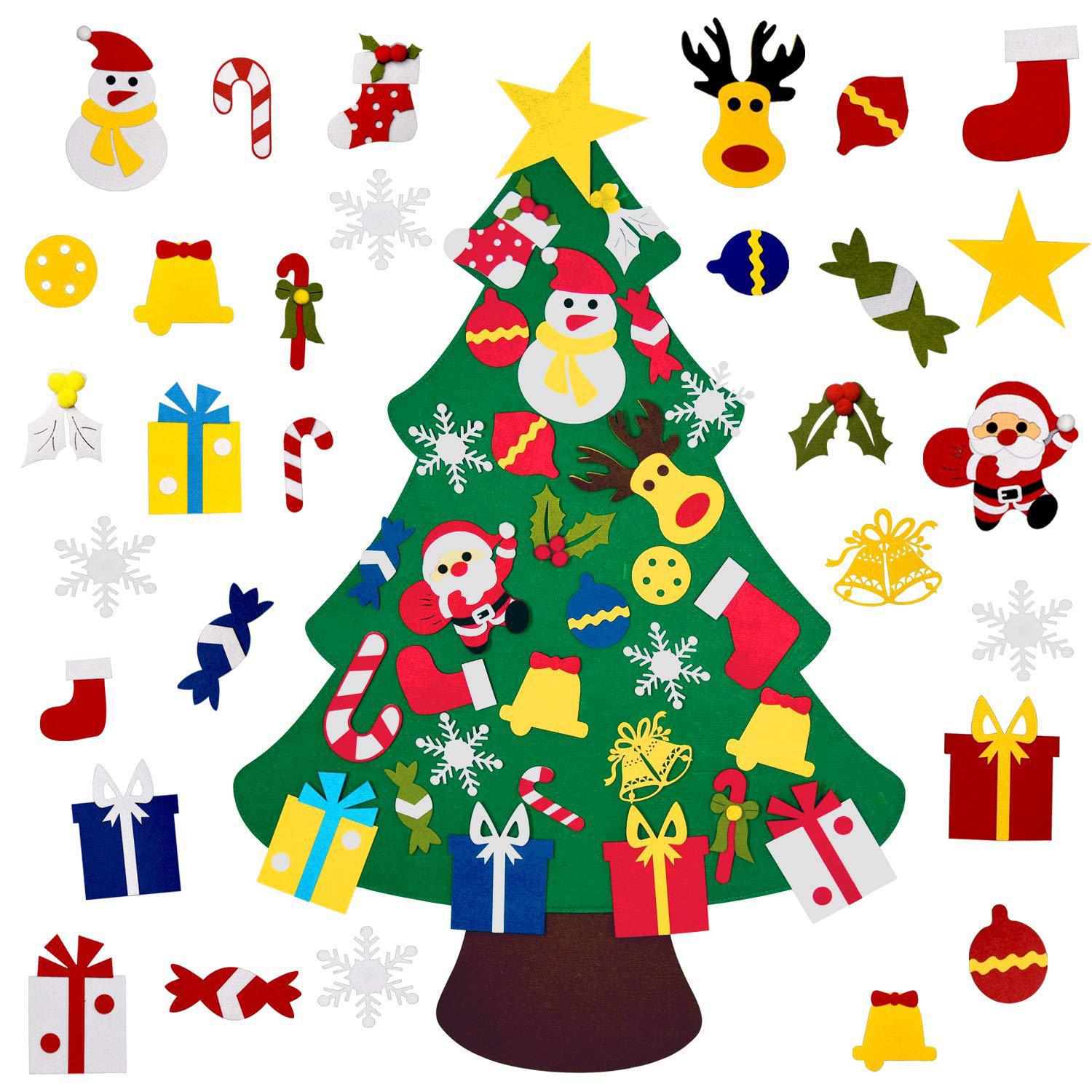 Felt Decoration Christmas tree non woven gift Felt Christmas tree children&apos;s puzzle DIY