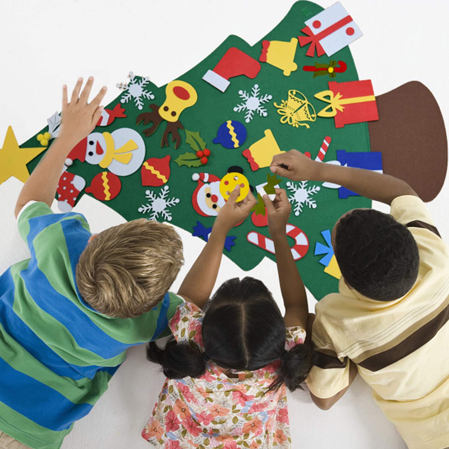 Felt Decoration Christmas tree non woven gift Felt Christmas tree children&apos;s puzzle DIY