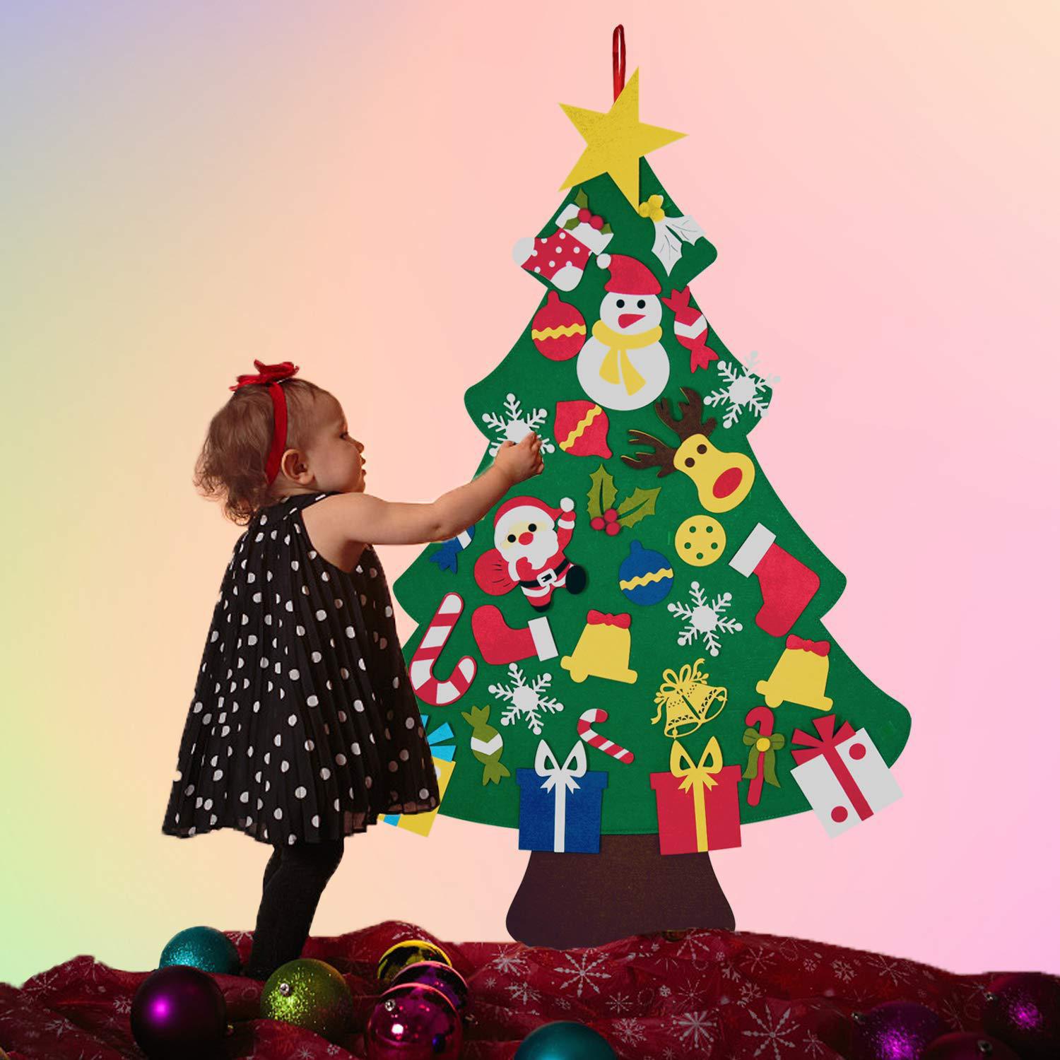Felt Decoration Christmas tree non woven gift Felt Christmas tree children&apos;s puzzle DIY