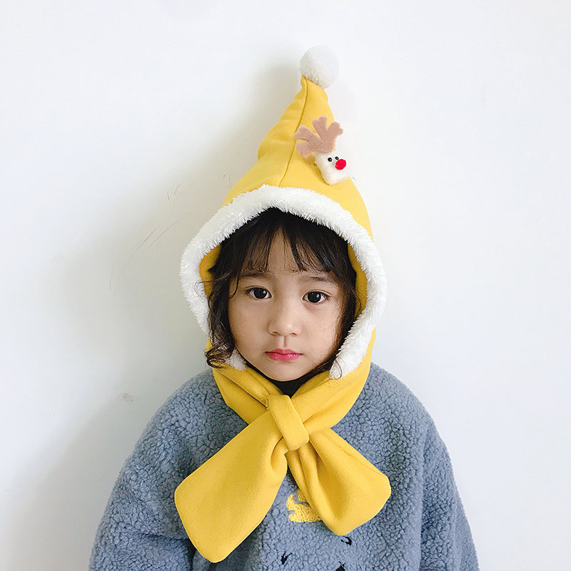 Children&apos;s cap for boys and girls Christmas gift christmas hat warm ear cap double thickness