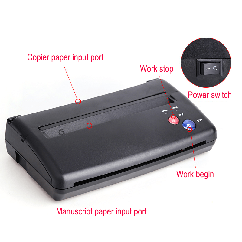 Tattoo thermal transfer machine copier transparent button beauty tool