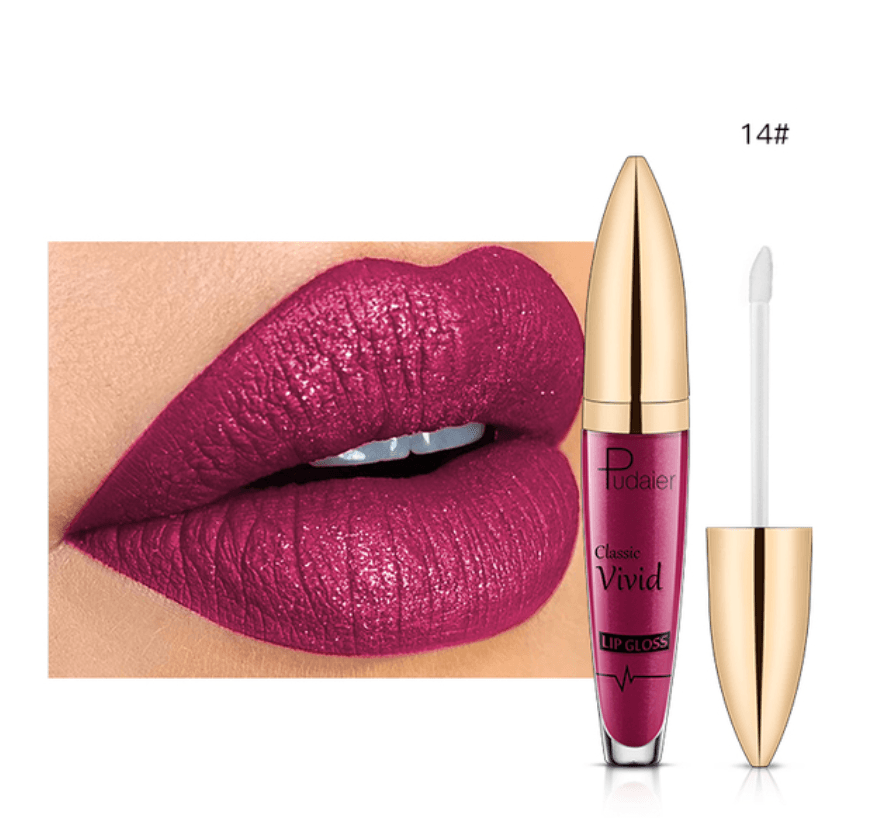 Pudaier 3D Glitter Lipstick Waterproof Professional Makeup Lip Glaze for Make Up Tint Lip Gloss