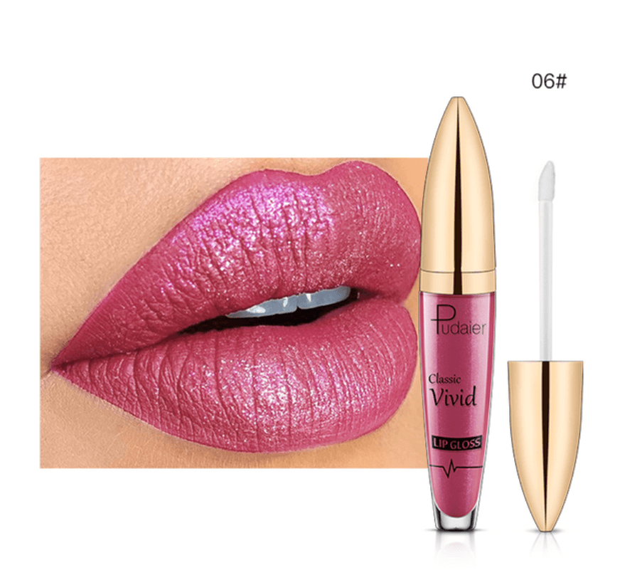Pudaier 3D Glitter Lipstick Waterproof Professional Makeup Lip Glaze for Make Up Tint Lip Gloss