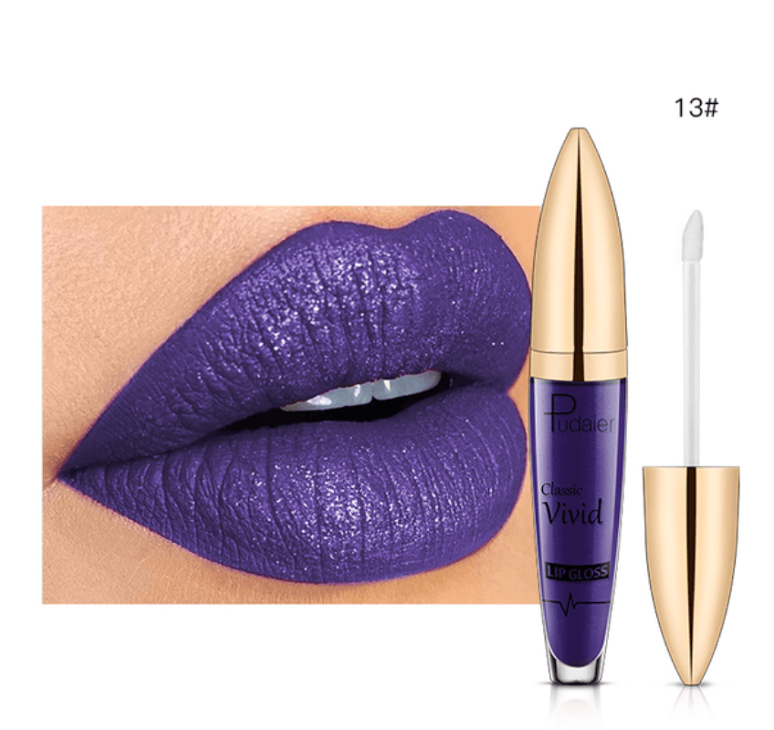 Pudaier 3D Glitter Lipstick Waterproof Professional Makeup Lip Glaze for Make Up Tint Lip Gloss