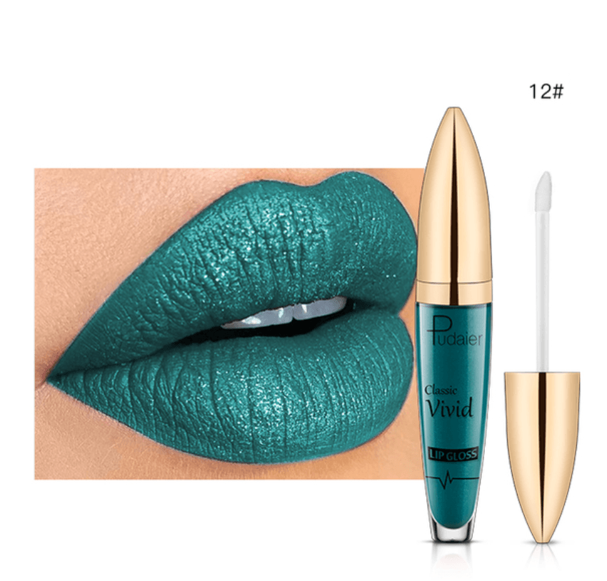 Pudaier 3D Glitter Lipstick Waterproof Professional Makeup Lip Glaze for Make Up Tint Lip Gloss
