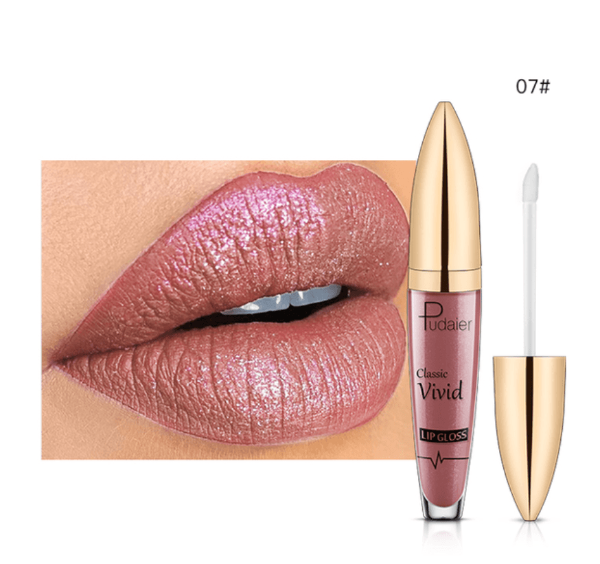 Pudaier 3D Glitter Lipstick Waterproof Professional Makeup Lip Glaze for Make Up Tint Lip Gloss