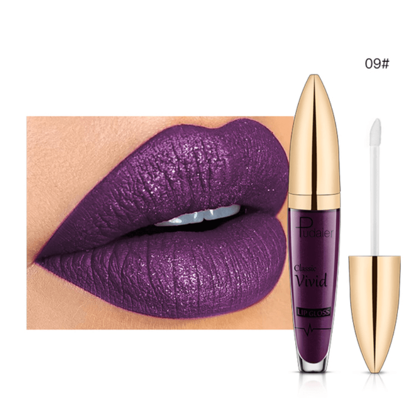 Pudaier 3D Glitter Lipstick Waterproof Professional Makeup Lip Glaze for Make Up Tint Lip Gloss