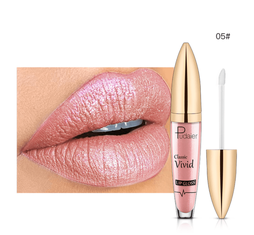 Pudaier 3D Glitter Lipstick Waterproof Professional Makeup Lip Glaze for Make Up Tint Lip Gloss