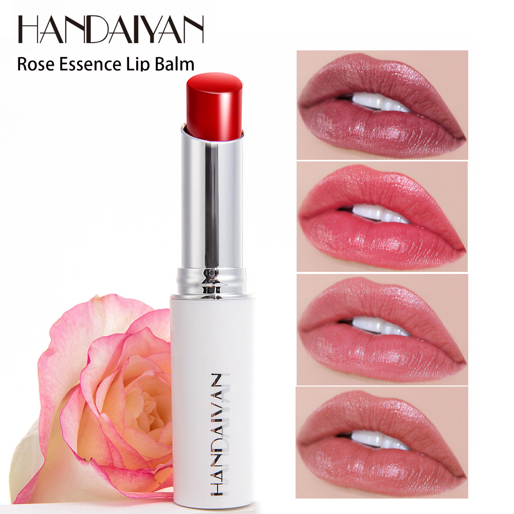 Women Red Lipstick lip Rouge Rose Moisten Lips Moisture Rose Red