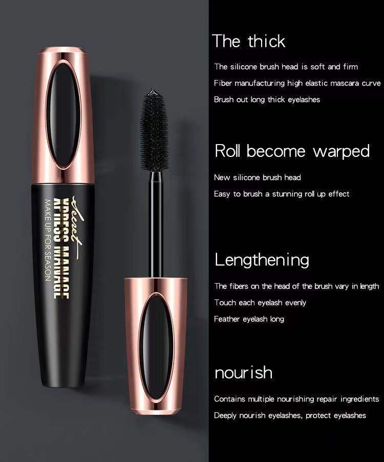 Makeup 4 d mascara is not easy to shading long silicone brush mascara custom