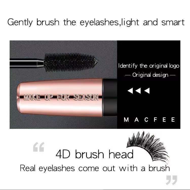 Makeup 4 d mascara is not easy to shading long silicone brush mascara custom
