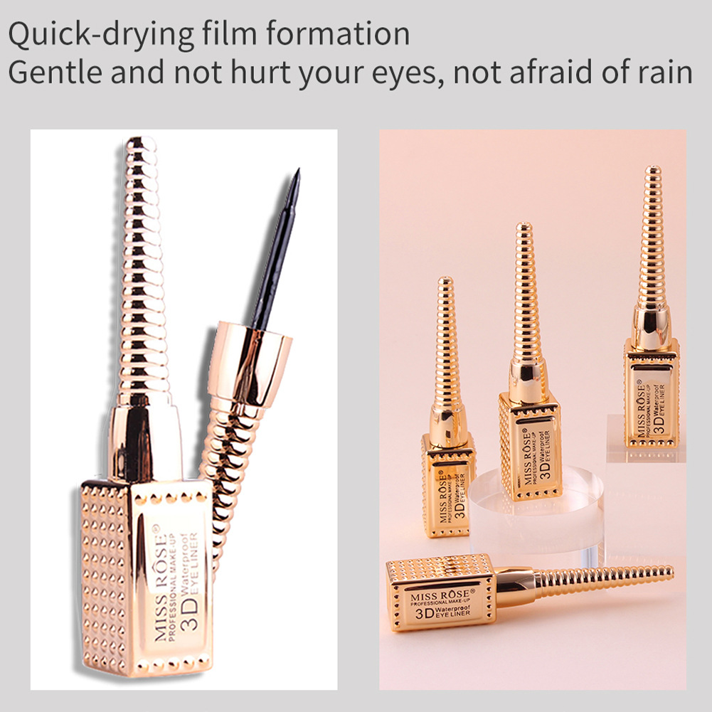 3D golden tube liquid eyeliner thin head eyeliner is not easy to smudge, waterproof and lasting