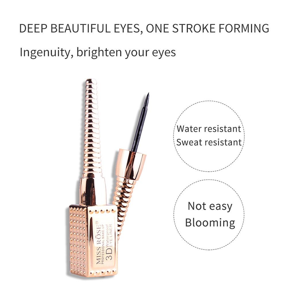 3D golden tube liquid eyeliner thin head eyeliner is not easy to smudge, waterproof and lasting