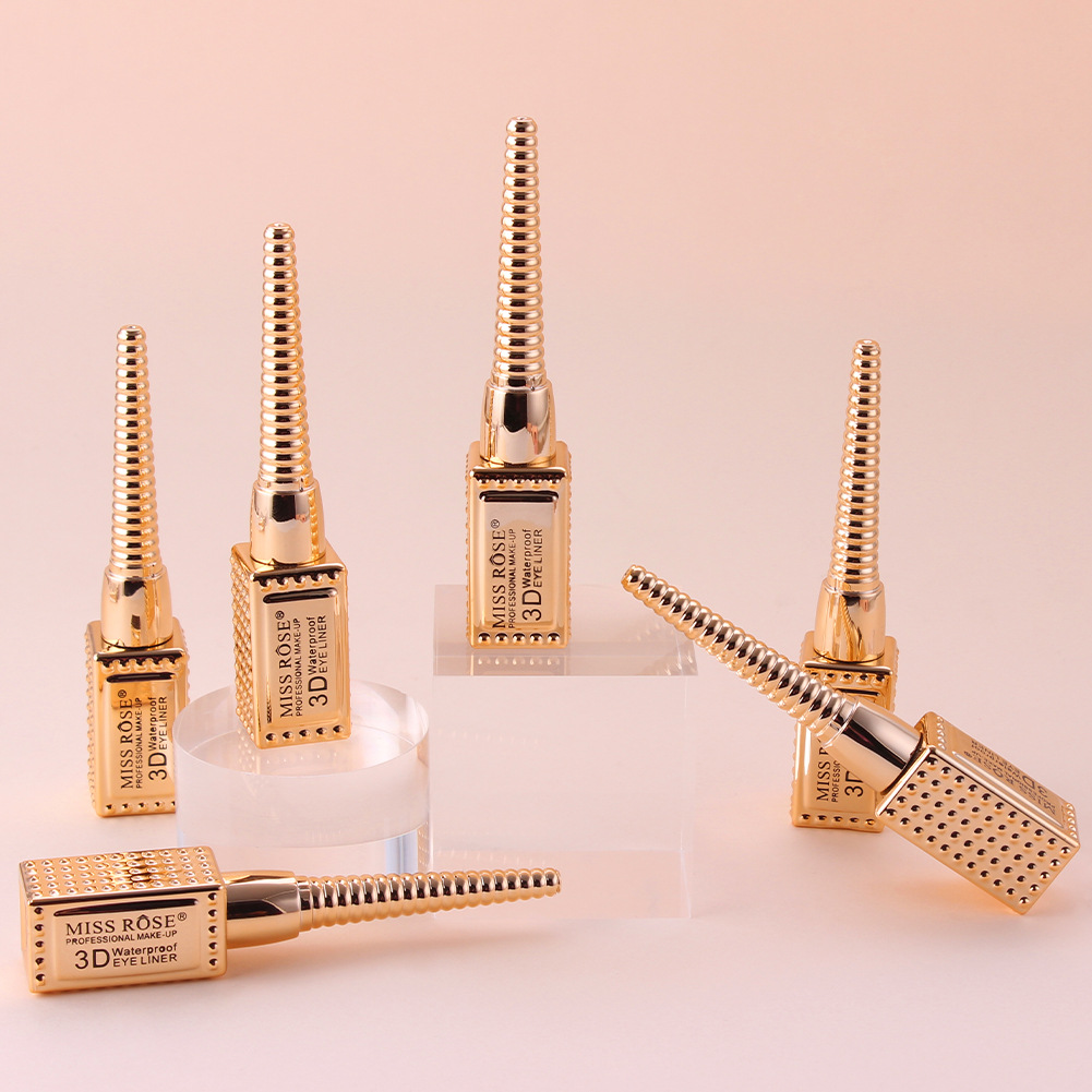3D golden tube liquid eyeliner thin head eyeliner is not easy to smudge, waterproof and lasting
