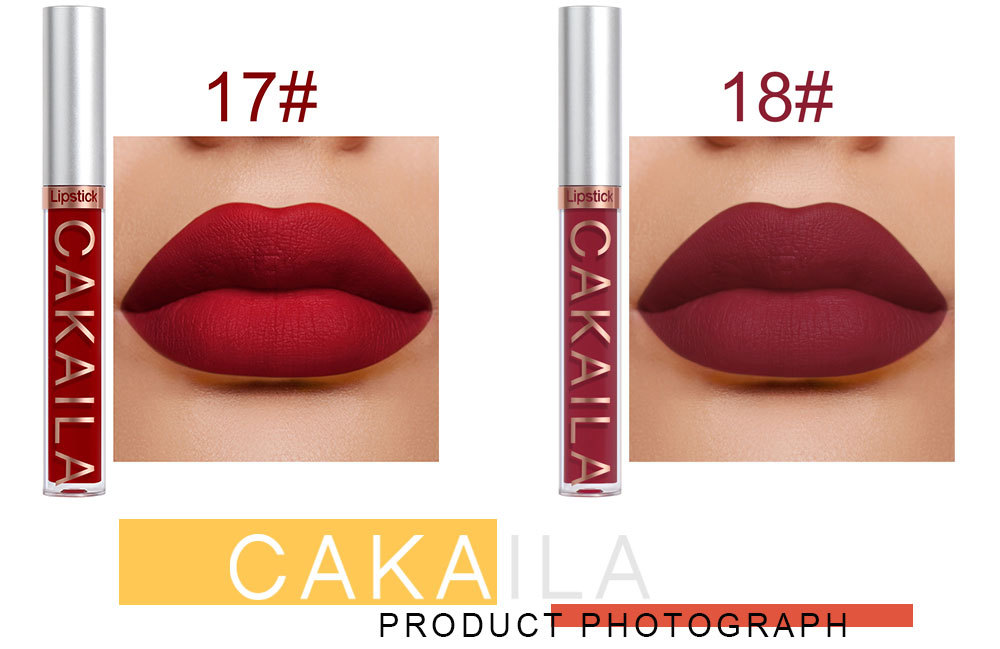 6Pcs CAKAILA brand waterproof non stick matte moisturizing  Lipstick  makeup 6 colors