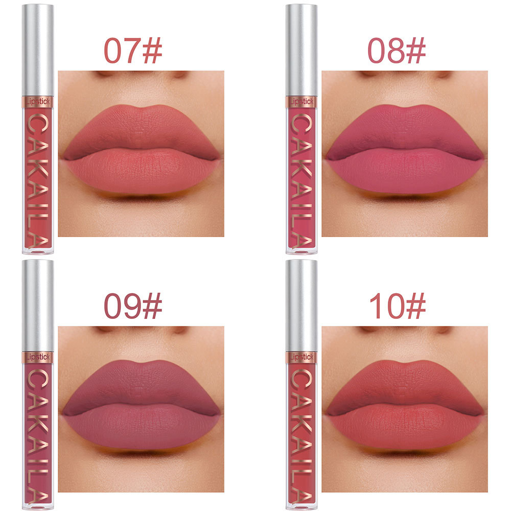 6Pcs CAKAILA brand waterproof non stick matte moisturizing  Lipstick  makeup 6 colors